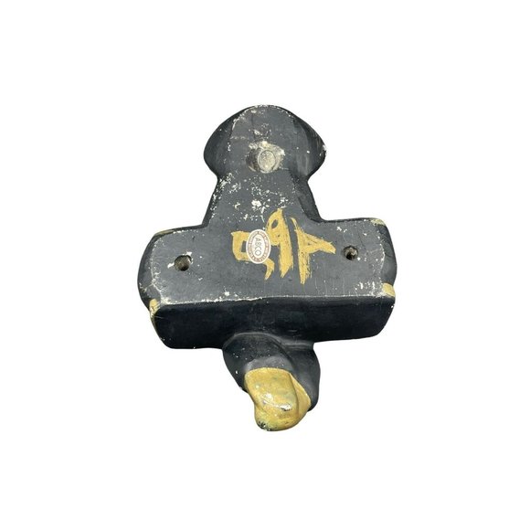 Vintage 1940s ABCO Chalkware Plaster Wall Plaque Asian Girl Hat Baskets Black - Picture 5 of 9